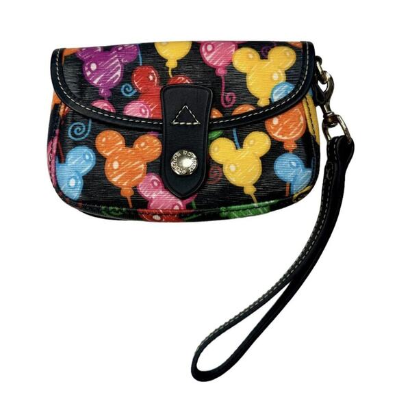 DOONEY & BOURKE 10TH ANNIVERSARY MICKEY MOUSE BALLOONS WRISTLET WALLET PURSE NEW - Picture 1 of 2